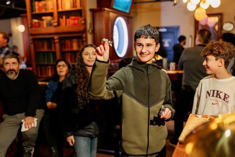 Children playing darts