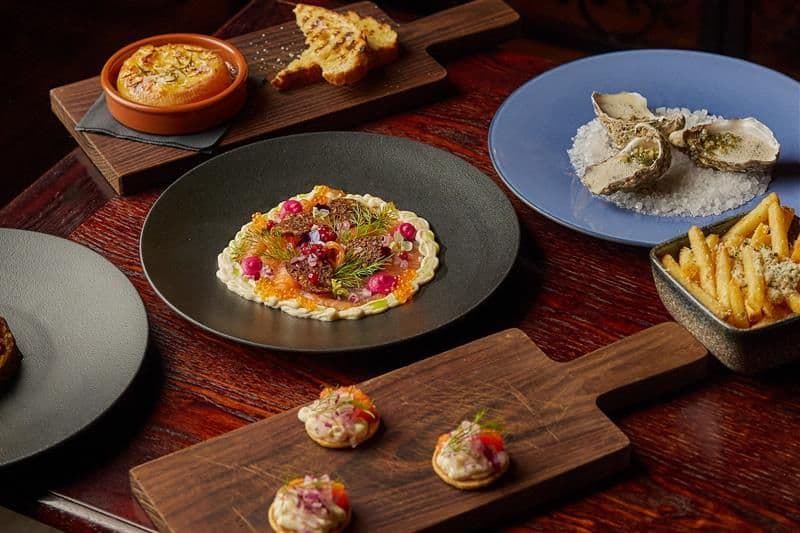 Detail of various dishes